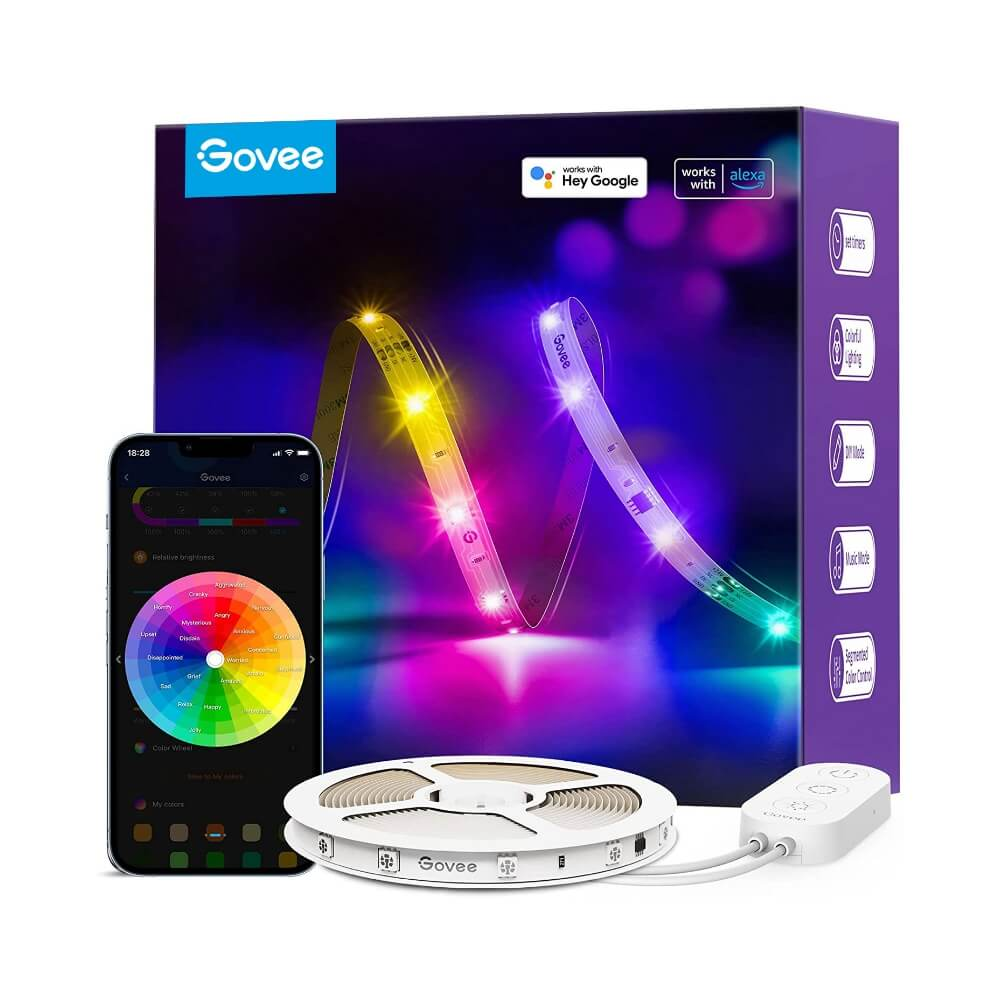 Умная светодиодная лента Govee RGBIC Basic Wi-Fi + Bluetooth LED Strip  Lights 5м (H618A3D1) купить